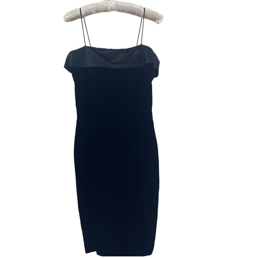 Vintage Y2K‎ Depeche Mode Black Satin Bow Back Mini Dress S Slip Bodycon Glam